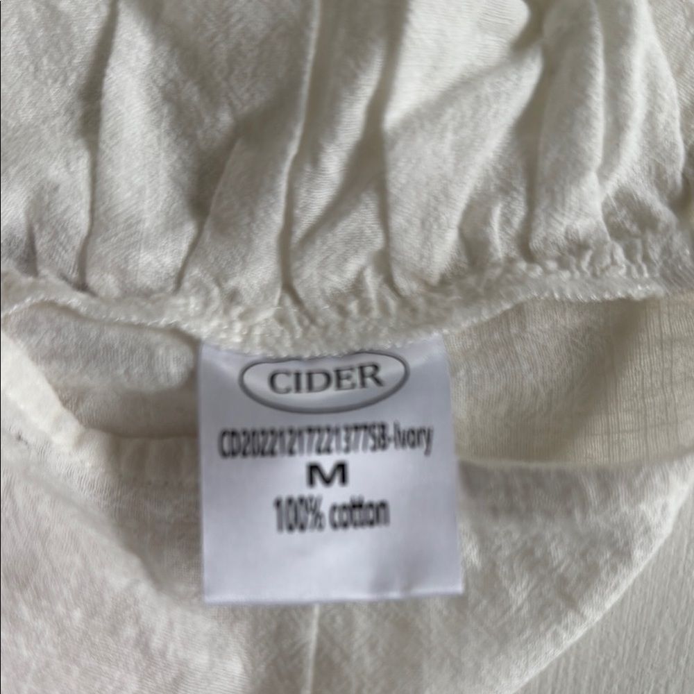 Cider White Fitted Crop Bustier Tank Top Size Medium Sexy Demure Festival Cotton - Picture 5 of 6